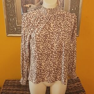 NATION long sleeve shirt, size lg, animal print